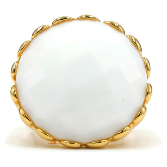 Mesmerizing Faceted White Stone 14K Shank Fashion Ring