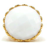 Mesmerizing Faceted White Stone Openwork Shank Ring