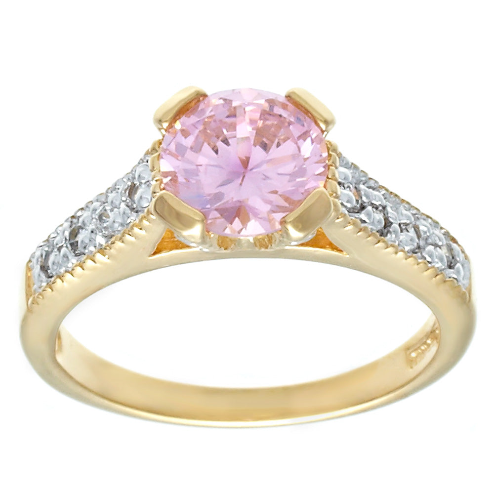 Classic Solitaire Pink Stone Statement Ring