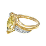 Updated Classic Two Tone Solitaire Marquise Pale Yellow Ring