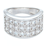 Twenty Four Stone Three-Row Pave Set Band Ring