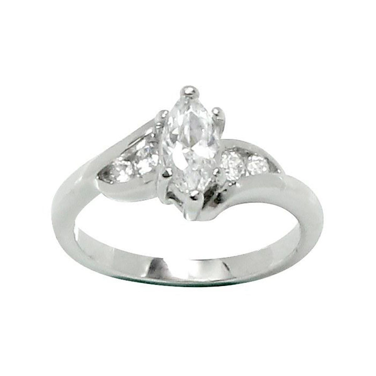 Marquise Cut Engagement Style 6-Prong Offset Statement Ring