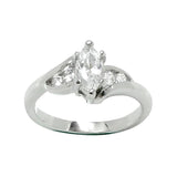 Marquise Cut 6-Prong Set Offset Tiny Stones Ring