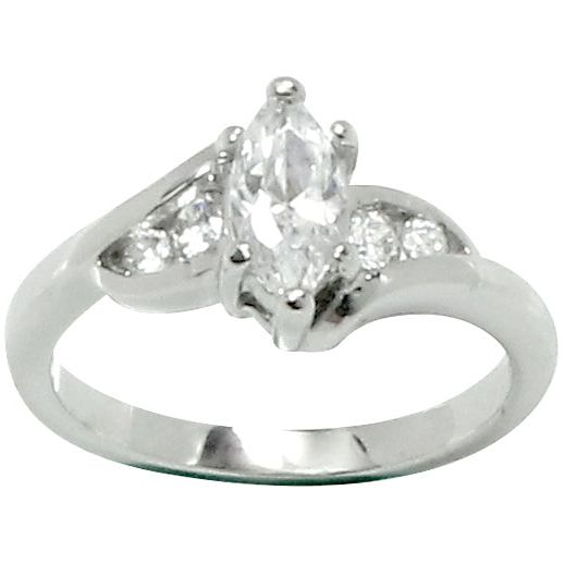 Marquise Cut Engagement Style 6-Prong Offset Statement Ring