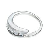 Channel Set Journey Band Handset Five Round Stones Ring