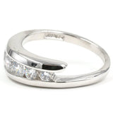Channel Set Journey Band Handset Five Round Stones Ring