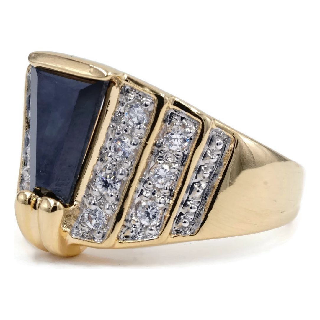 Fancy Cut Black Stone Angled Statement Ring