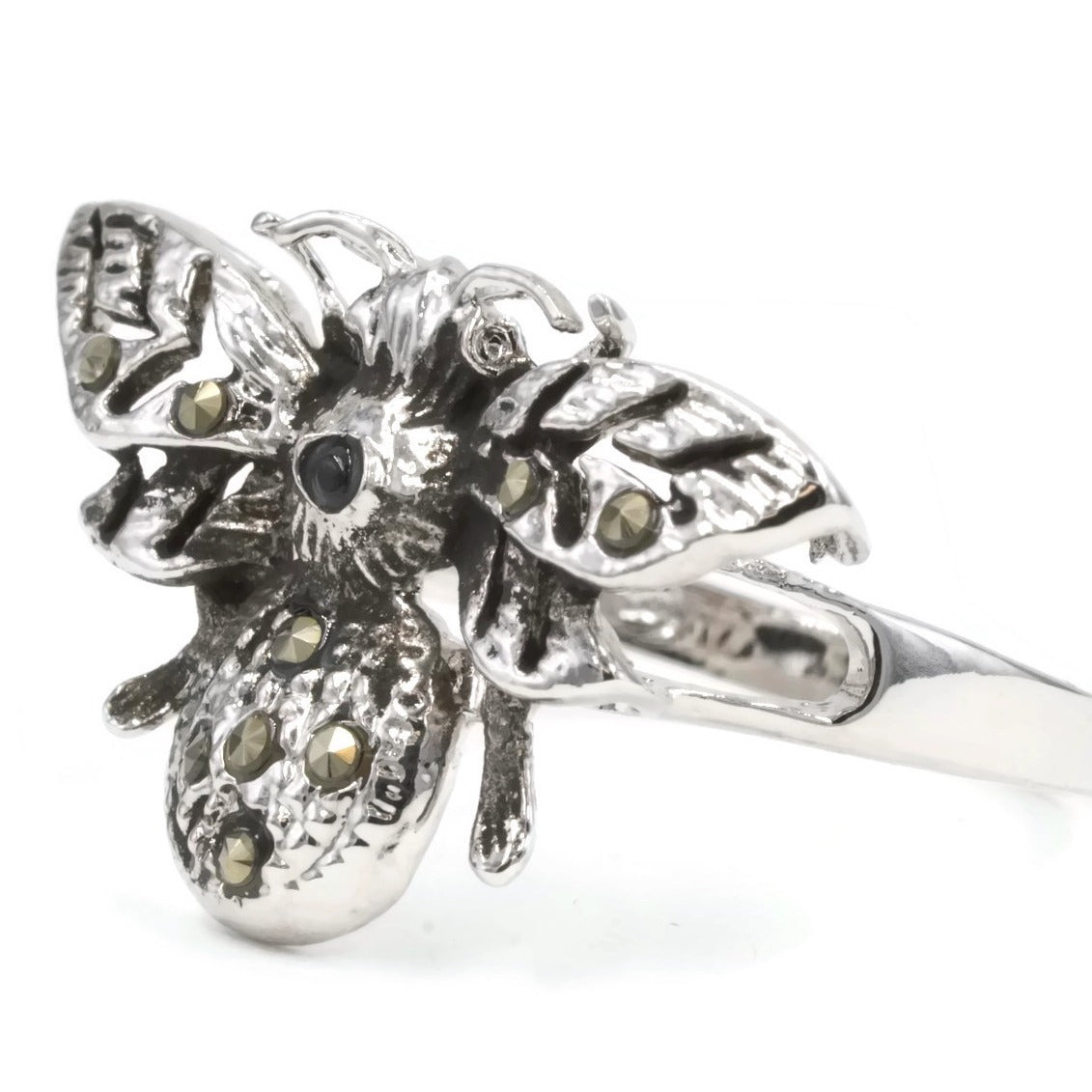 Bumble Bee Sterling Silver Marcasite Ring