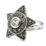 Five Pointed Star Genuine Marcasite Ring