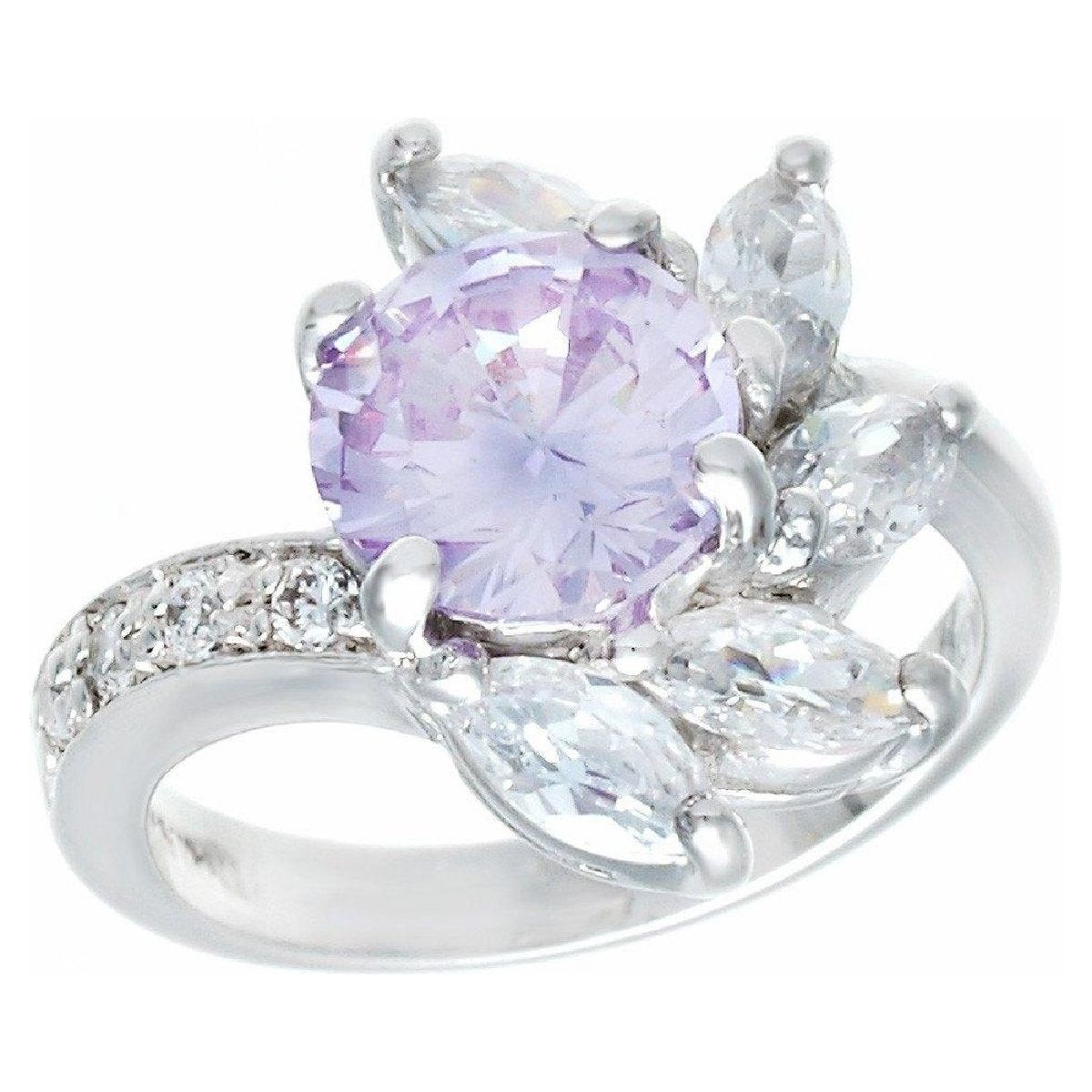 Marquise Spray Cluster Lavender Purple Stone Statement Ring
