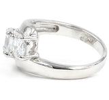 Dramatic Diagonal Set Three Stone Ring