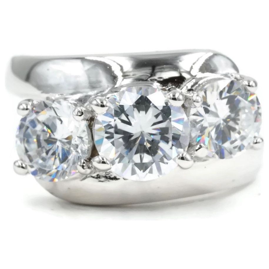 Dramatic Diagonal Set Three Stone Ring