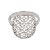 Special Wide Sterling Silver Oval Openwork Filigree Ring