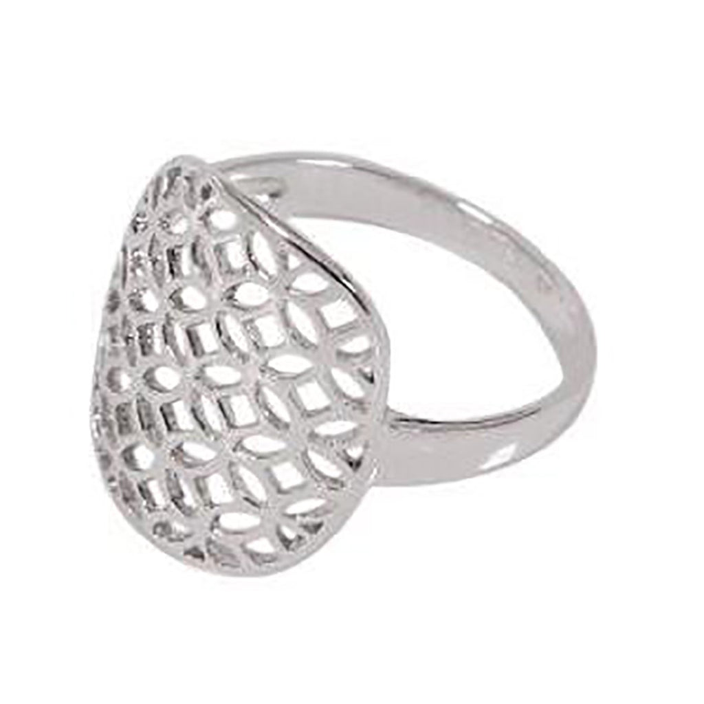 Special Wide Sterling Silver Oval Openwork Filigree Ring