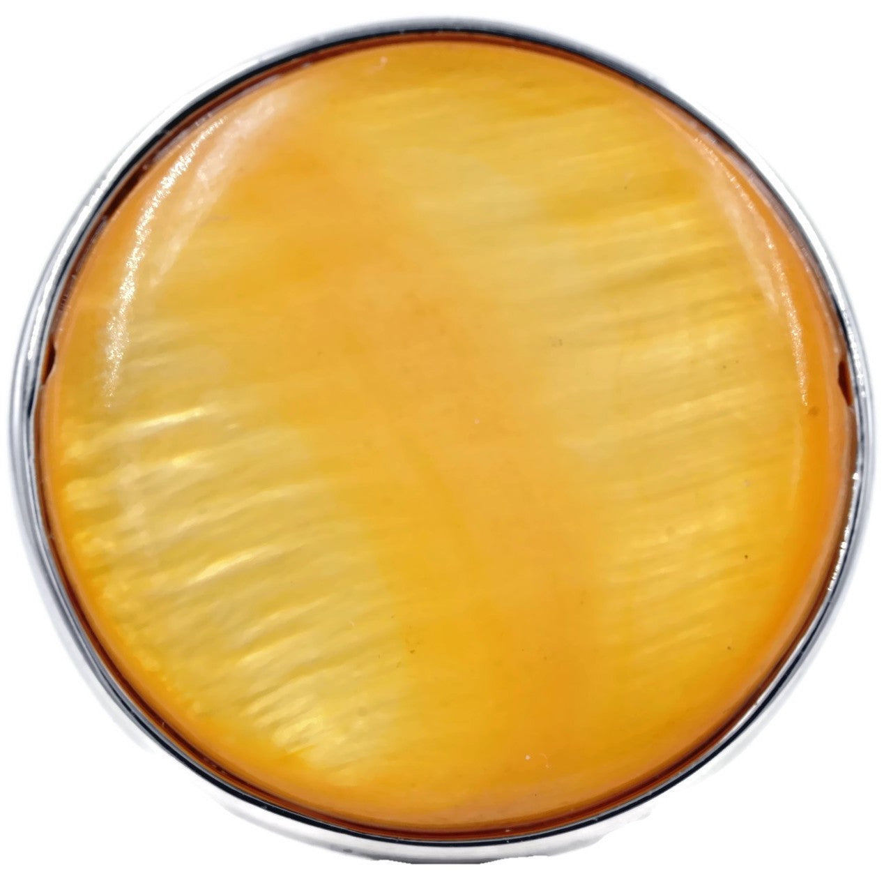 Mother of Pearl Yellow Stone Button Ring