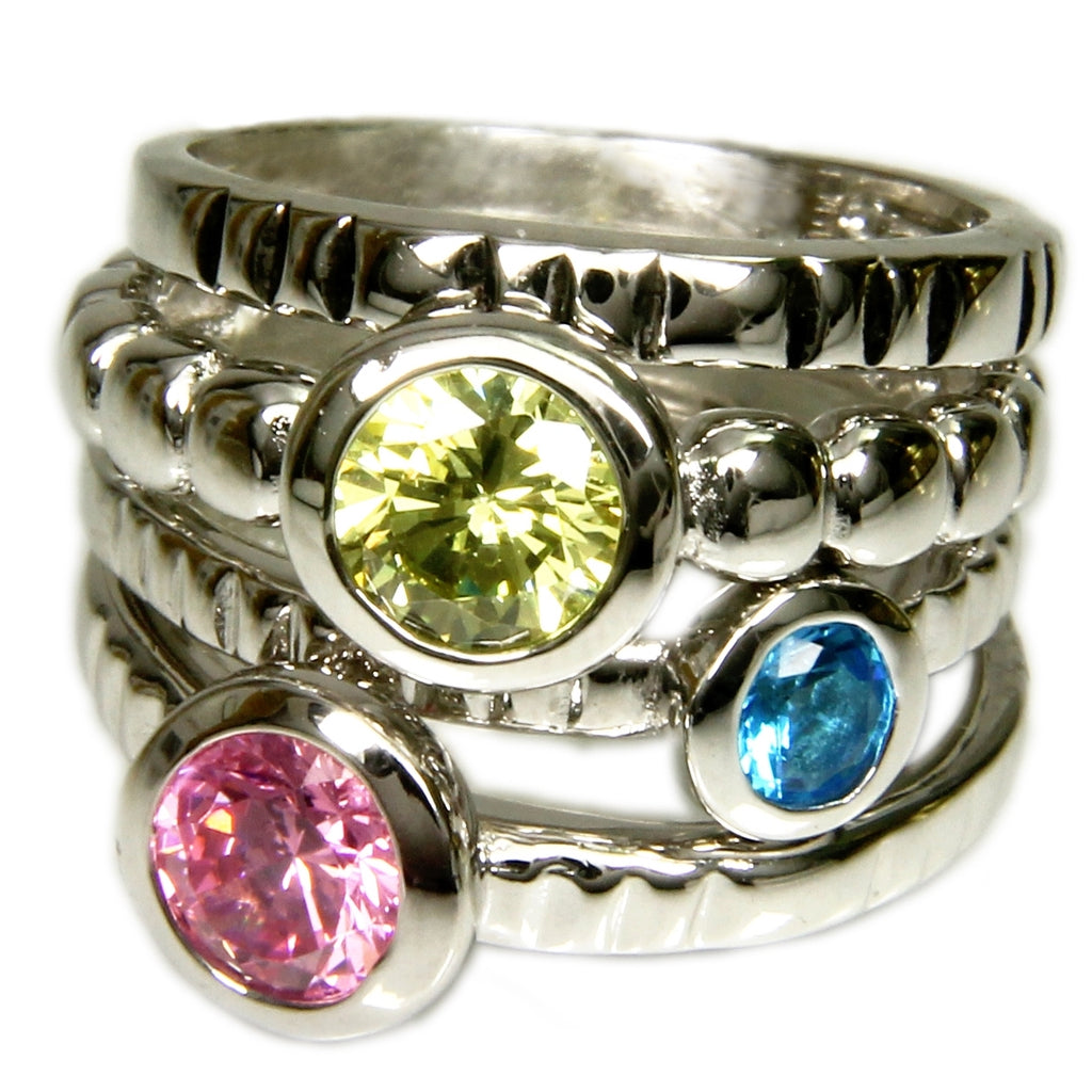 Mix and Match Trendy Set of Four Stackable Rings