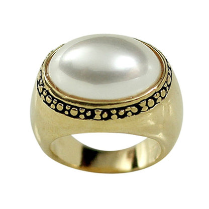 Cabochon Vintage 14K Pearl Statement Ring