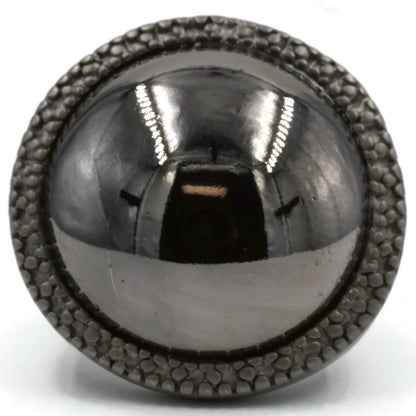 Futuristic Dome Black Shiny-Matte Ring