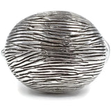 Large Textured Egg Shape Black Rhodium Accent Ring