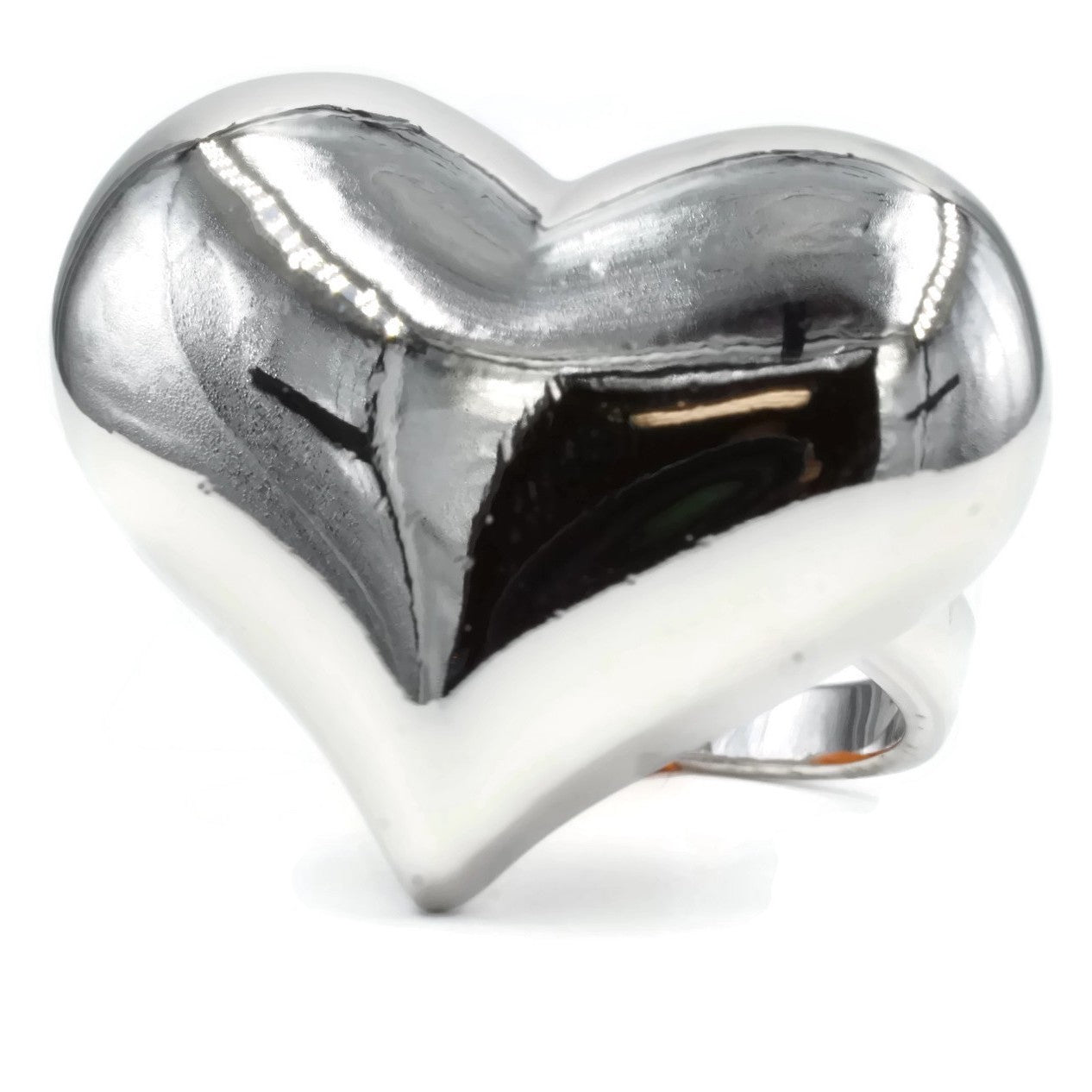 Puffy Heart Silver Ring