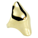 Mini Armor Shield Inspired Gold Tone Knuckle Ring