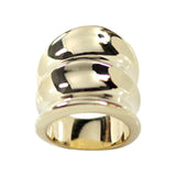 Large Bamboo Inspired Gold Tone Fashion Ring