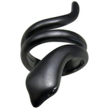 Wraparound Snake Matte Black Ring