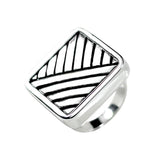 Big Mod Inspired Solid Square Black Accent Ring