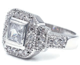 Vintage Look Bezel Set Princess Cut Ring