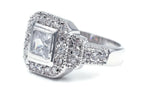 Vintage Look Bezel Set Princess Cut Ring