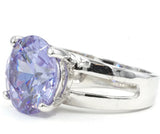 Contemporary Big Round Single Stone Pale Purple Stone Ring