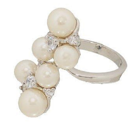 Sparkly Pearl Cluster Statement Ring