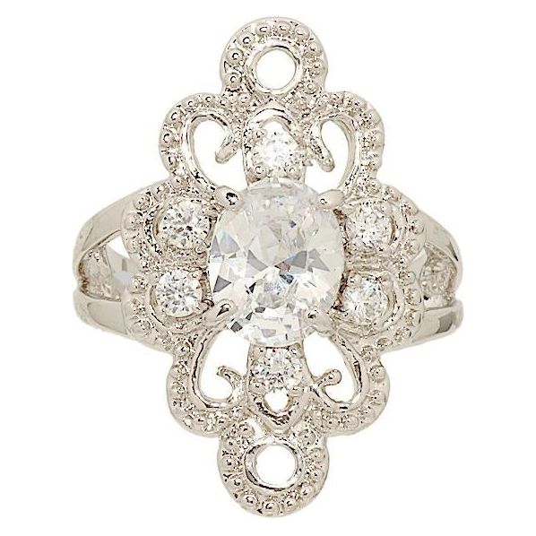 Vintage-Inspired Clear Stone Cocktail Ring