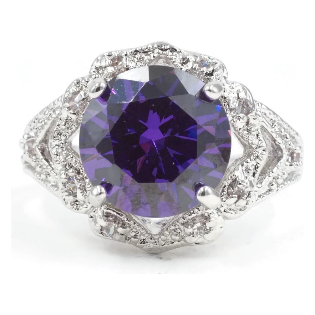 Estate Look Amethyst Purple Stone Statement Ring