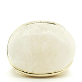 Large Oval Genuine White Stone Ring
