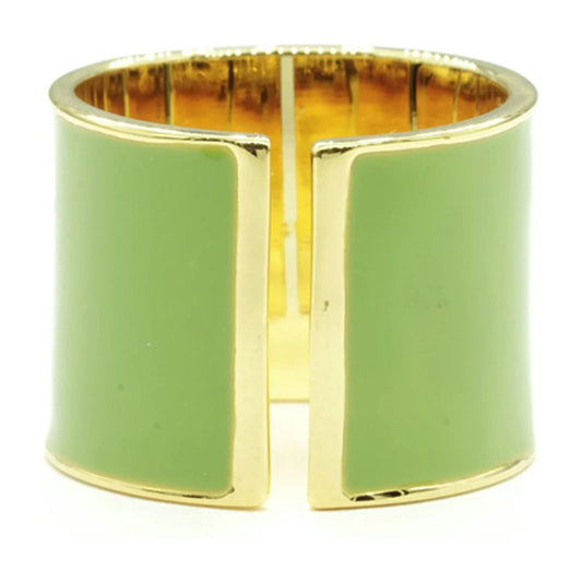 Split Shank Cigar Band 14K Gold Fashion Ring in Green