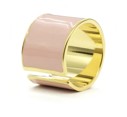 Split Shank Cigar Band 14K Gold Fashion Ring in Pink