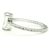 Emerald Cut Clear Cubic Zirconia Micro Pave Engagement Style