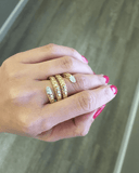 Snake Inspired Coil Gold Tone Fashion Ring